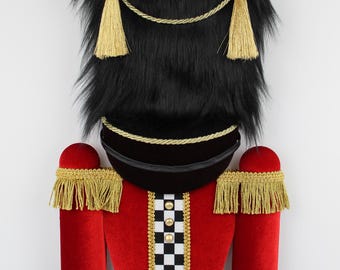Windsor Nutcracker Wreath Attachment. Handmade Wreath Attachment.  Christmas Decor.  African American Nutcracker.