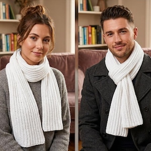 Knit Scarf Pattern: Beginner for Men and Women (English PDF)