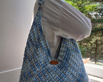 Knit Tote Bag Pattern: Easy Beginner Purse (English PDF)
