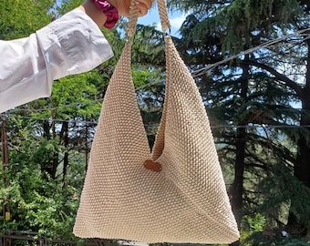 Knit Bag Pattern: Easy Beginner Friendly Quick Knitting Project (English PDF)