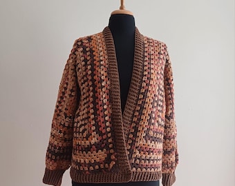 Crochet Hexagon Cardigan Woman XL size