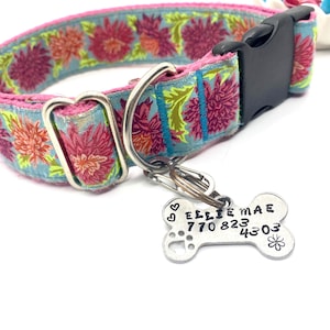Custom Pet ID, hand stamped dog bone, personalized Identification, collar tag
