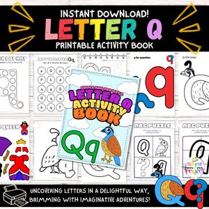 Letter Q Activity Printable Book for Preschool and Toddlers | Letter Q Worksheets | Printable Letter Q Coloring Pages