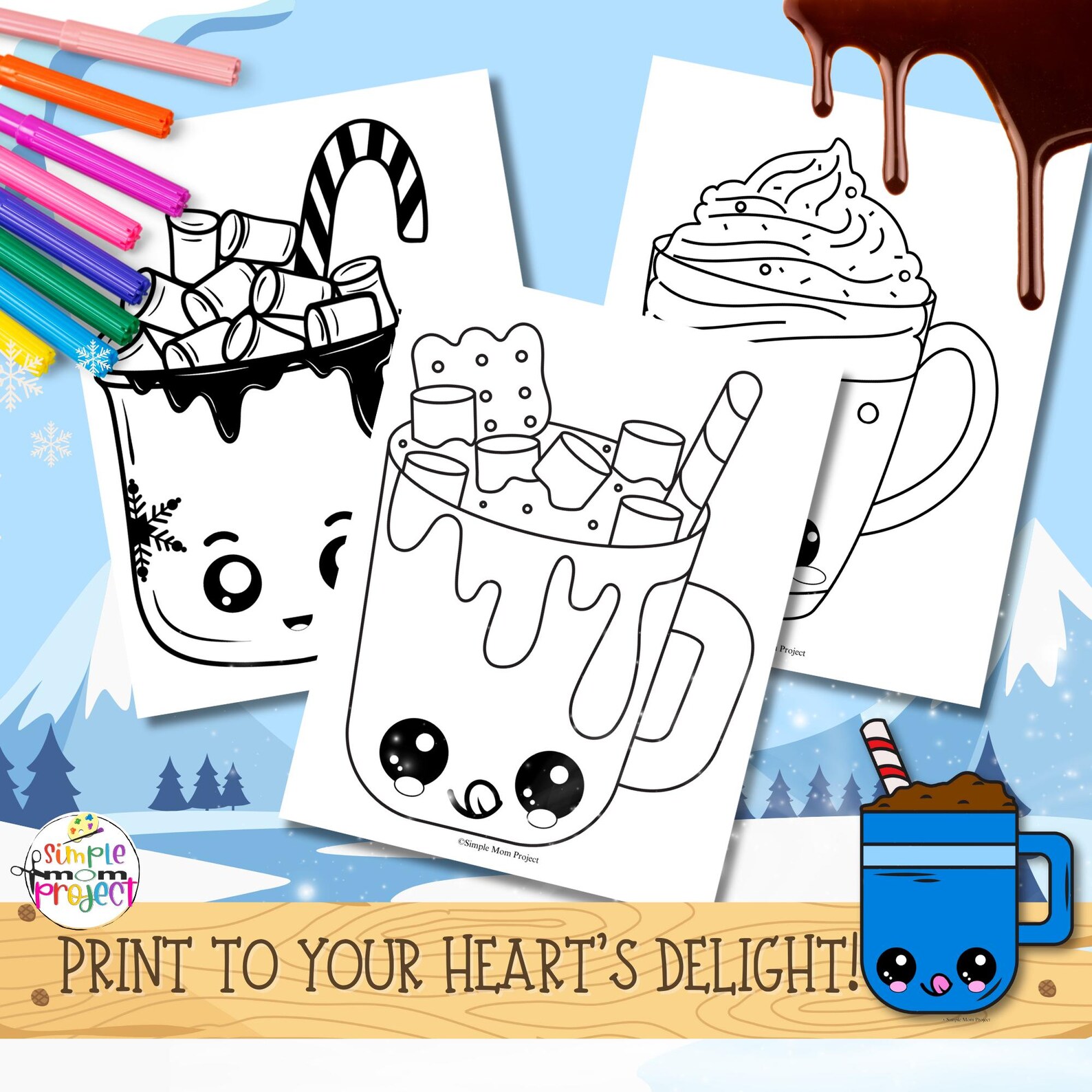 20 Easy Hot Chocolate Mug Template | Hot Cocoa Mug Printable | Hot ...