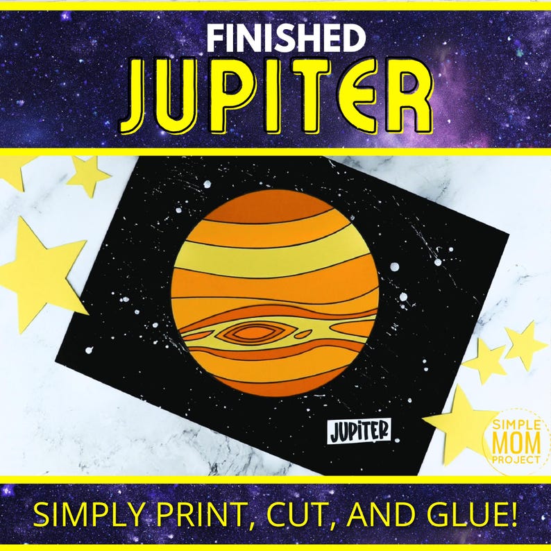 Jupiter Cut and Paste Craft: Solar System Activity (printable PDF) - Etsy