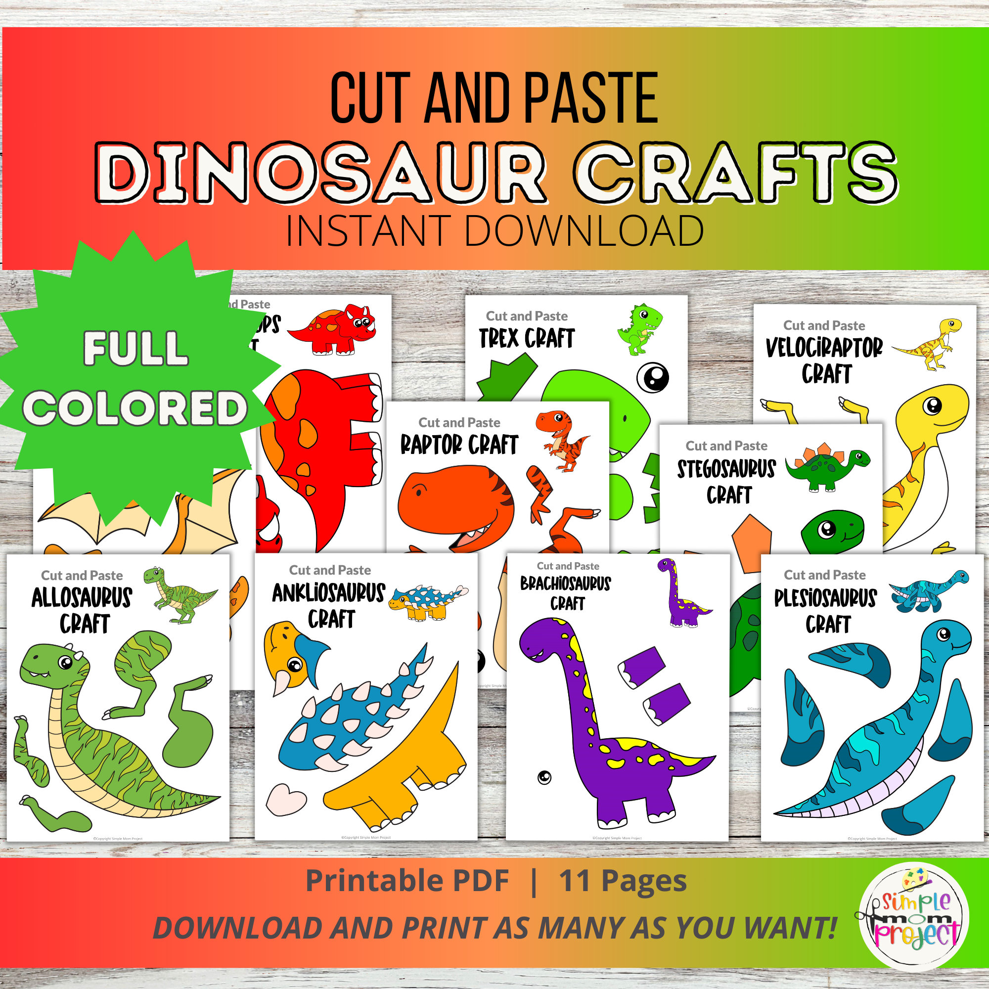 10-easy-dinosaur-cut-and-glue-craft-activity-printable-fine-motor-history-unit-dinosaur-craft-full-color-prehistoric-lesson-etsy for Free Printable Dinosaur Cut And Paste 10 Easy Dinosaur Cut and Glue Craft Activity, Printable, Fine Motor, History Unit, Dinosaur Craft, Full Color Prehistoric Lesson - Etsy for Free Printable Dinosaur Cut And Paste