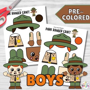 Park Ranger Printable Paper Craft for Kids | Pre-colored | Black ...