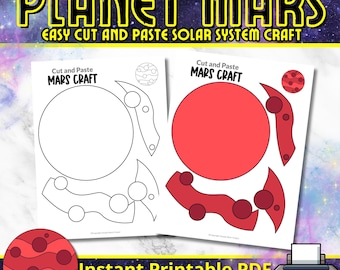 Mars Craft Printable: Ausschneiden und Einfügen Aktivität (Digitaler Download)