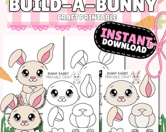 Build-a-Bunny Craft Printable: Frühlingsaktivität zum Ausschneiden und Einfügen (PDF)
