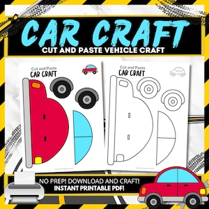 Printable Preschool Car Craft Template | Instant Download | Car Coloring Page | Transportation Crafts
