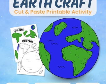 Earth Craft Printable for Kids | Solar System Cut & Paste Activity | Planet Earth Worksheet Bundle