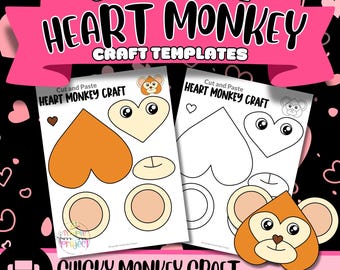 Heart Monkey Craft: afdrukbare activiteit voor kinderen (pdf)