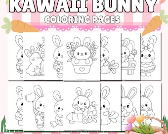 Kawaii Hasen Malvorlagen: Frühlingsspass (PDF)