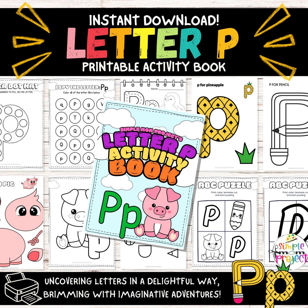 Letter P Activity Book: Preschool Learning Worksheets (digital Download ...