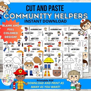 Community Helper Crafts: Cut and Paste Activity (PDF) - Etsy