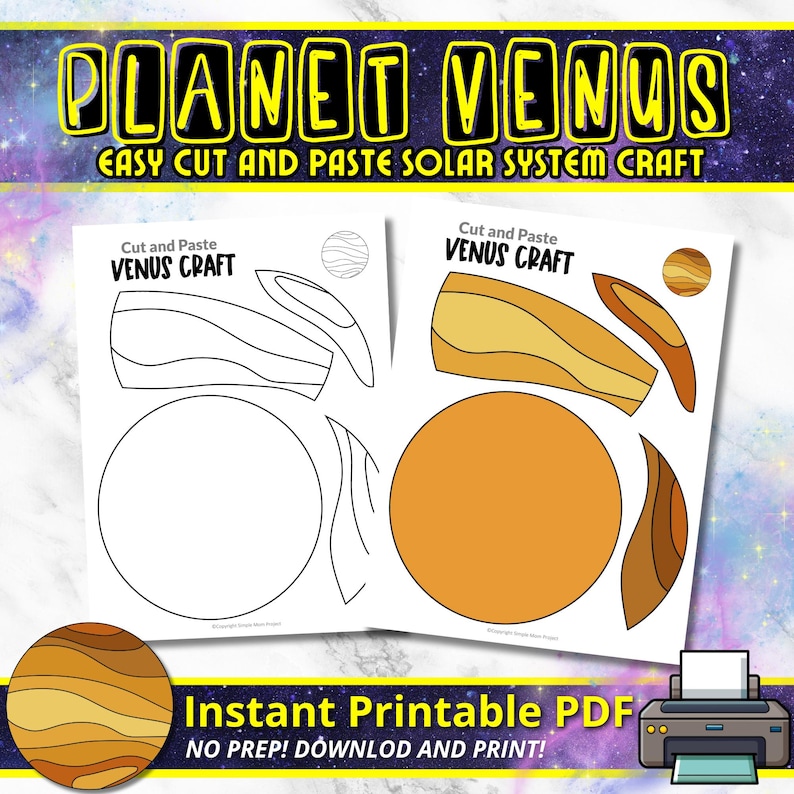 Venus Planet Craft: Cut & Paste Activity, Solar System (digital ...