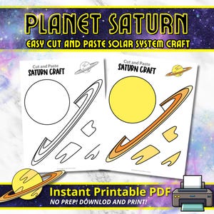 Saturn Planet druckbare digitale Download Handwerk | Lernmittel | Saturn Weltraum Forscher Sonnensystem Handwerk | Planeten-Weltraum-Aktivität | Montessori