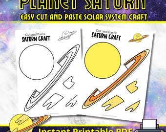 Manualidad del sistema solar de Saturno: imprimible educativo