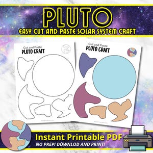 Planet Pluto druckbare digitale Download Handwerk | Lernmittel | Dwarf Planet Space, Sonnensystem Handwerk | Planeten-Weltraum-Aktivität | Montessori