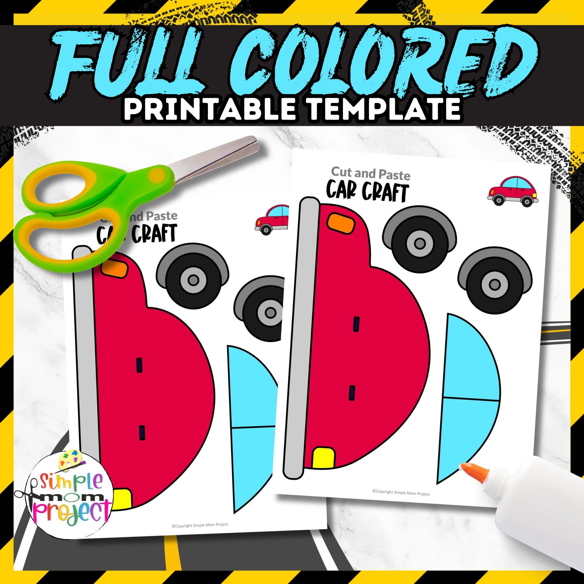 Printable Preschool Car Craft Template Instant Download Car