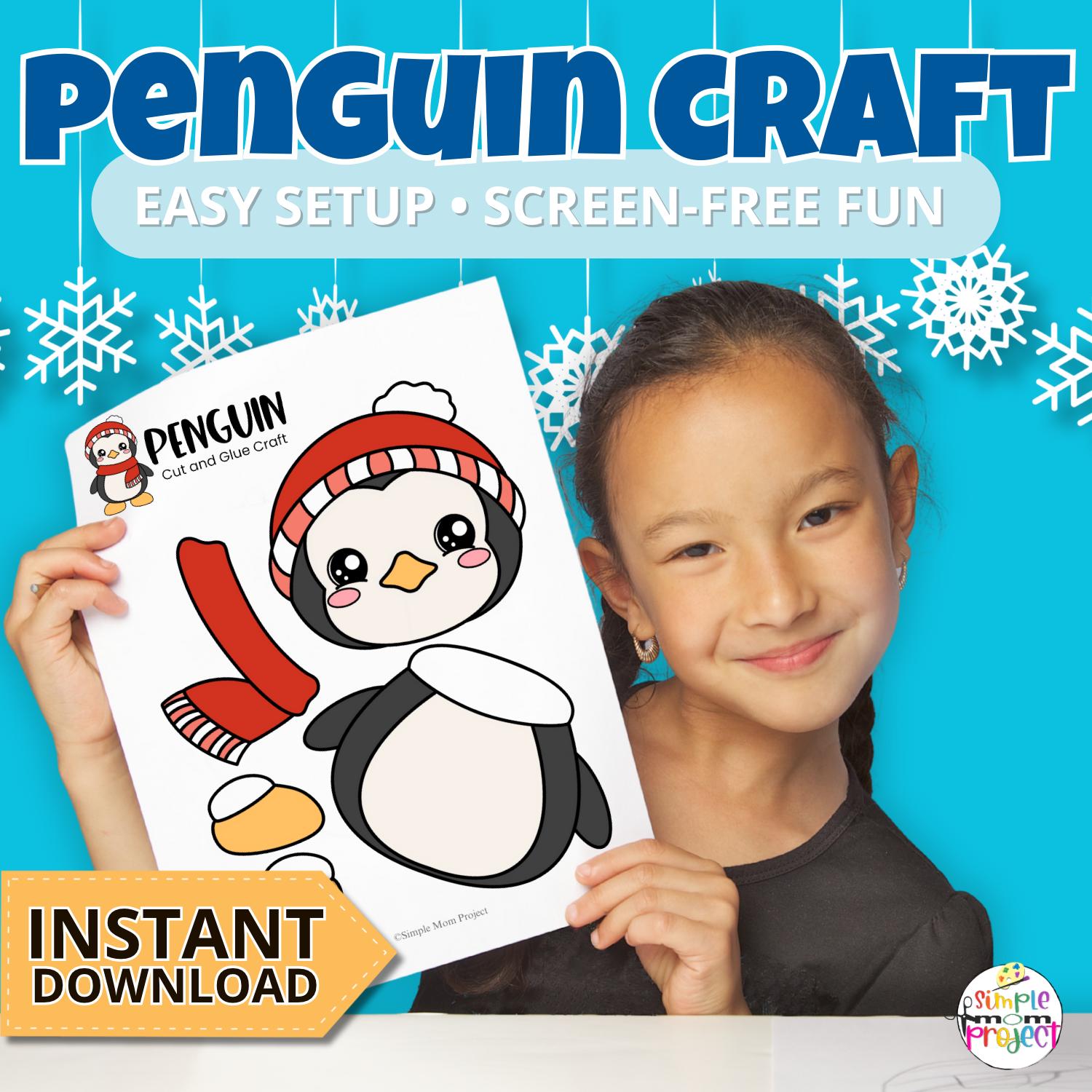 Penguin Craft Template Printable Winter Kids Activity Preschool