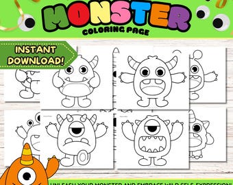 Monster Coloring Pages: Funky Kids Activity (Digital Download)