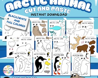 Arktisches Tier Ausschneiden und Einfügen Handwerk Bündel (PDF)