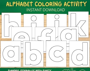 Kleinbuchstaben zum Ausmalen: A-Z Buchstabenkennung (PDF)