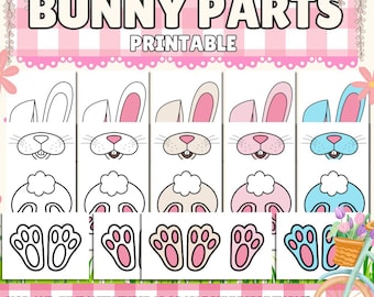 Hase Teile Printable: DIY Bastelvorlagen (PDF)