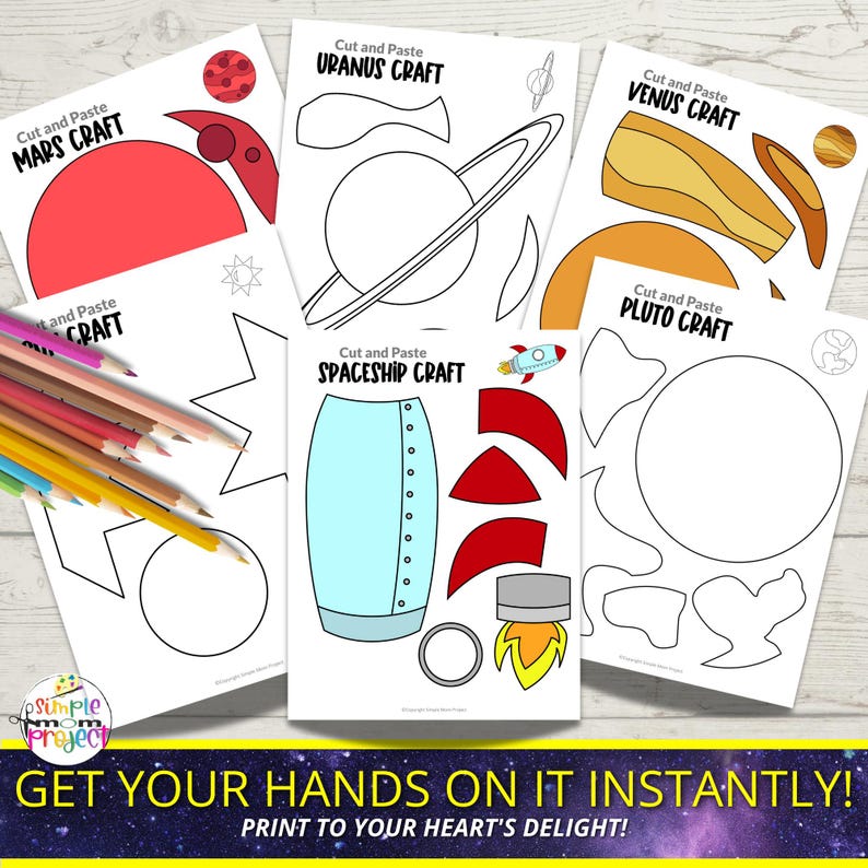 Solar System Cut and Paste Craft Bundle: Planet & Astronaut (PDF) - Etsy