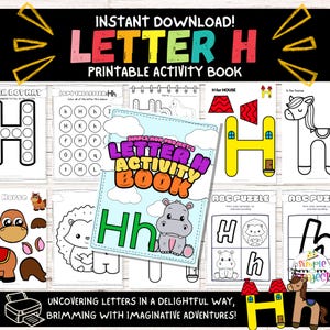 Letter H Activity Printable Book for Preschool and Toddlers | Letter H Worksheets | Printable Letter H Coloring Pages