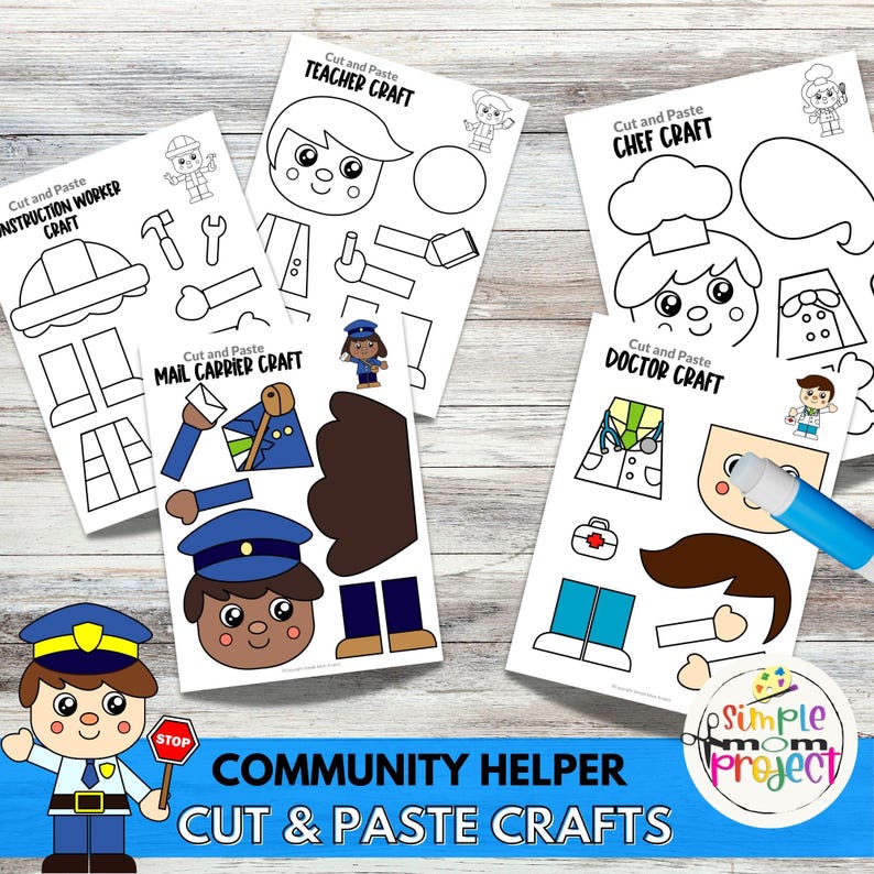 Community Helper Crafts: Cut and Paste Activity (PDF) - Etsy