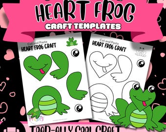 Heart Frog Craft: afdrukbare sjabloon voor kinderen (pdf)