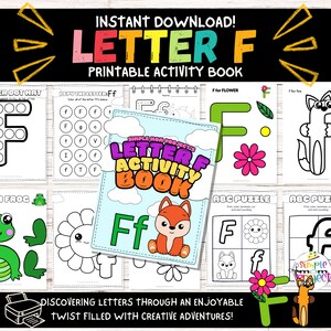 Letter F Activity Book for Preschool and Toddlers | Letter F Worksheets | Printable Letter F Coloring Pages