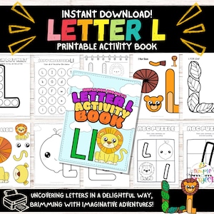 幼稚園児・幼児向けLの文字アクティビティ印刷ブック｜Lの文字ワークシート｜Lの文字ぬり絵印刷ページ