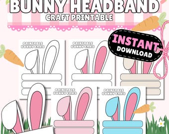 Hasenohren Stirnband druckbare Bastelvorlage für Kinder (PDF)