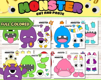 Build-a-Monster Craft: 10 gekleurde activiteiten (pdf-patroon)