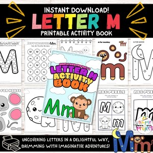Letter M Activity Printable Book for Preschool and Toddlers | Letter M Worksheets | Printable Letter M Coloring Pages