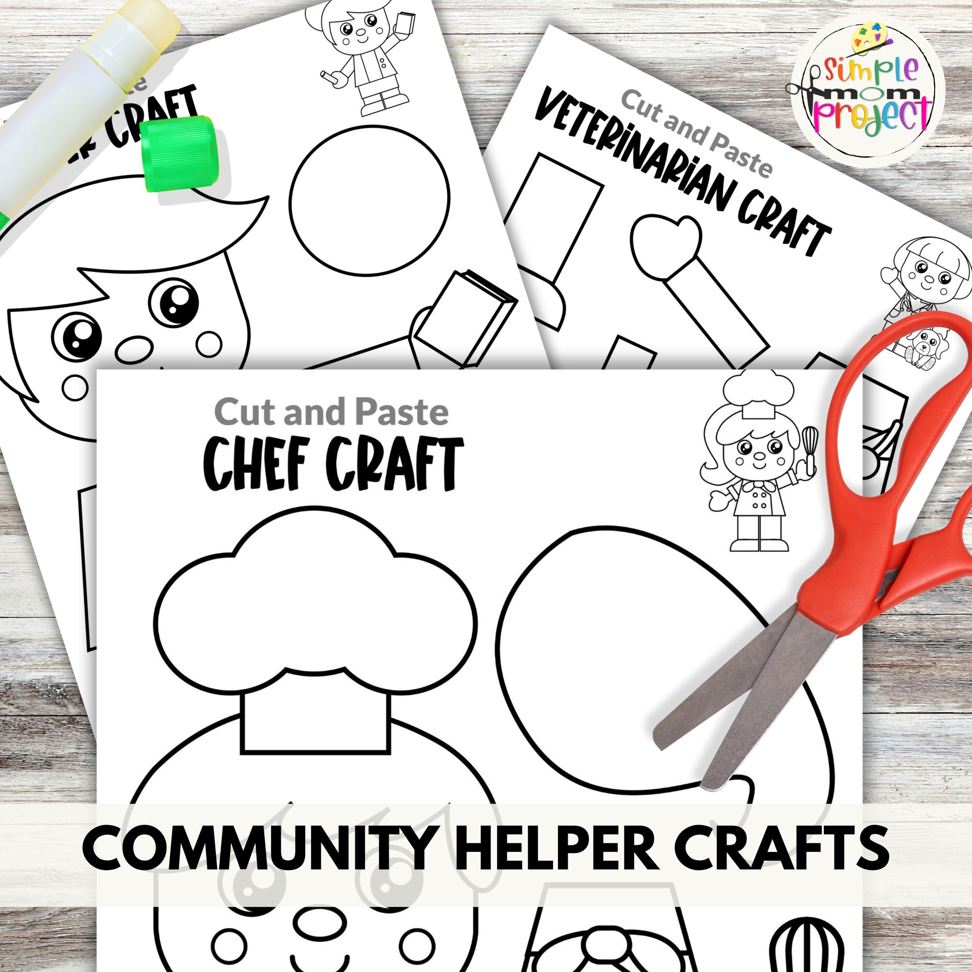 10 Community Helper Activity Cut Paste Crafts, Jobs, Career Day ...