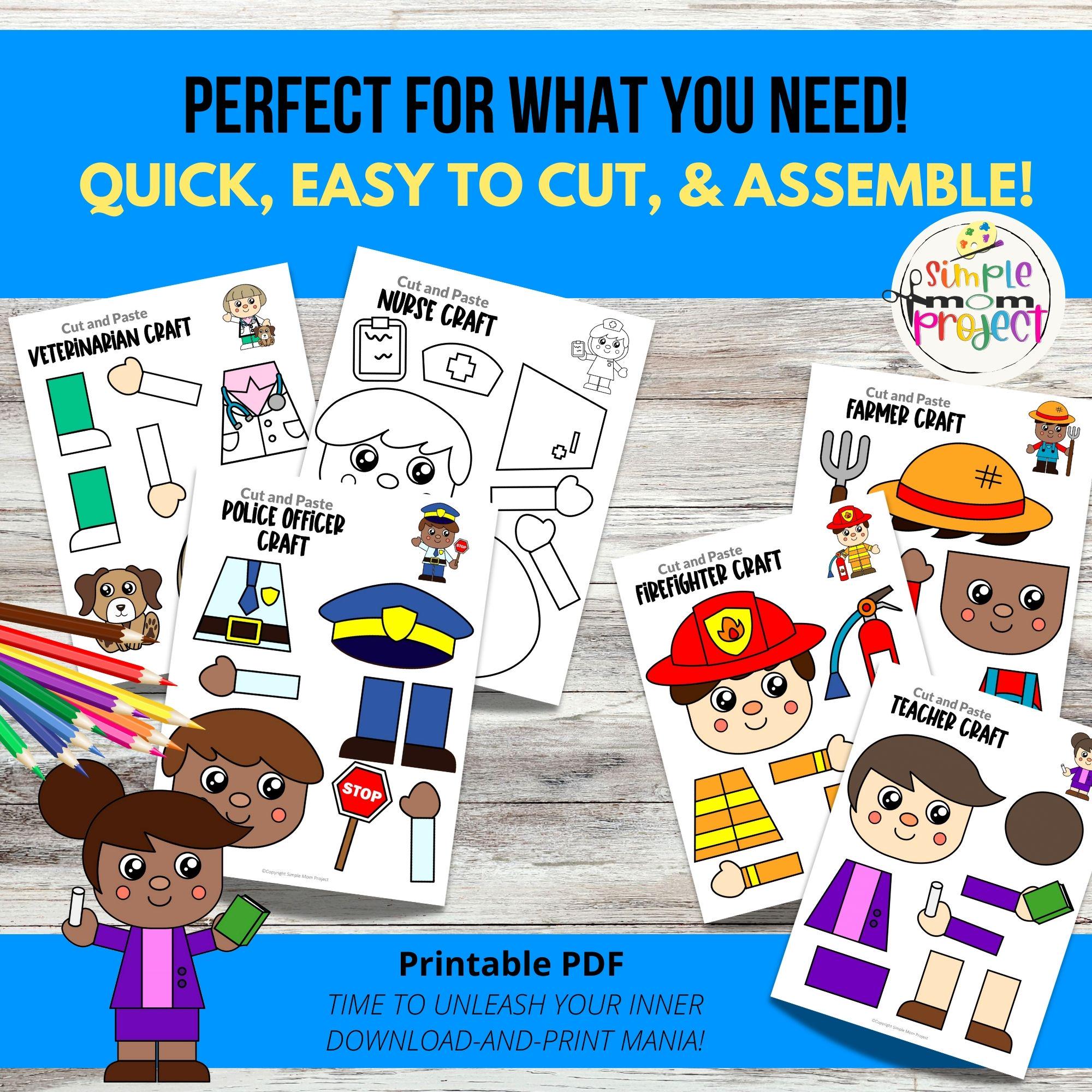 Community Helper Crafts: Cut and Paste Activity (PDF) - Etsy