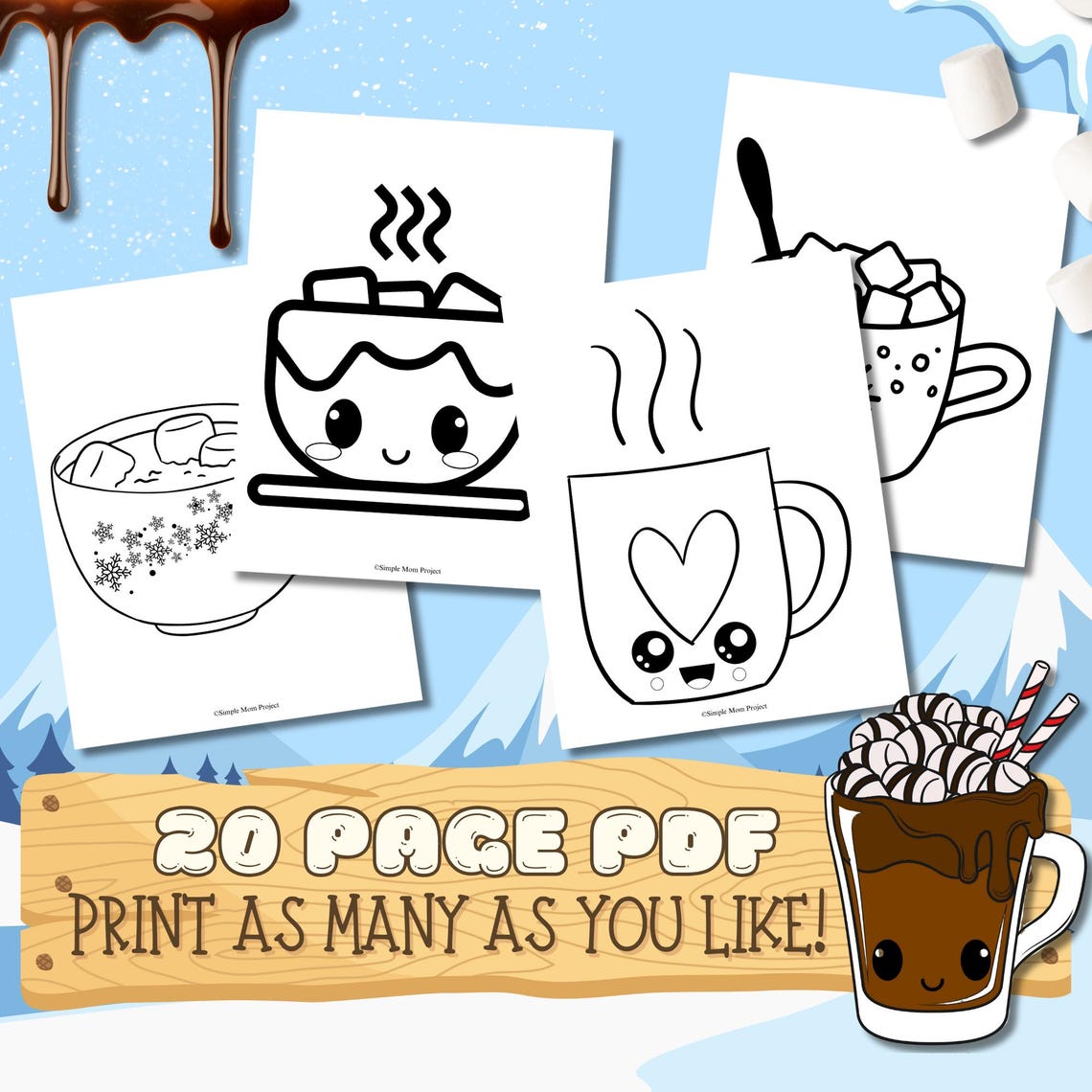 20 Easy Hot Chocolate Mug Template | Hot Cocoa Mug Printable | Hot ...