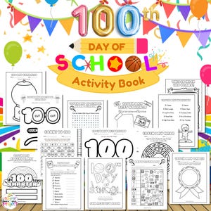 14 Page 100 Days of School Printable Activity Book | 100th Day of School Celebration Printables | 100th Day of School Activities