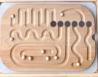 Large Trofast Lid Insert | Wooden Puzzle Board (Double-Sided) | SENSORY TABLE PUZZLE