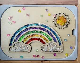 Rainbow TROFAST Lid Insert | Sensory Table Lid | Trofast Insert | Flisat Table
