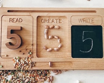 Montessori Beech Wood Learning Tray | Handwriting Practice Board