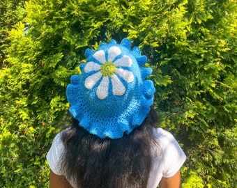 CROCHET PATTERN | Crochet Hat Pattern | Hana Hat | Flower Crochet Bucket Hat Pattern | Crochet Ruffle Hat PDF Pattern | Daisy Hat Pattern