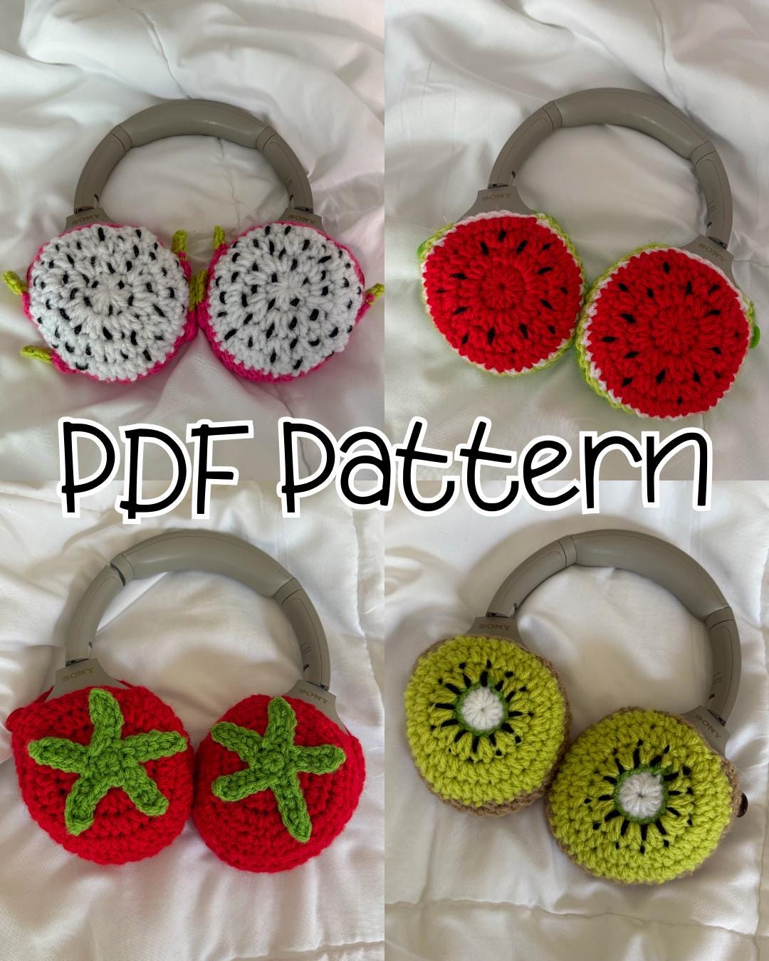 DIGITAL PDF | 4-in-1 Crochet Headphone Cover Pattern Bundle