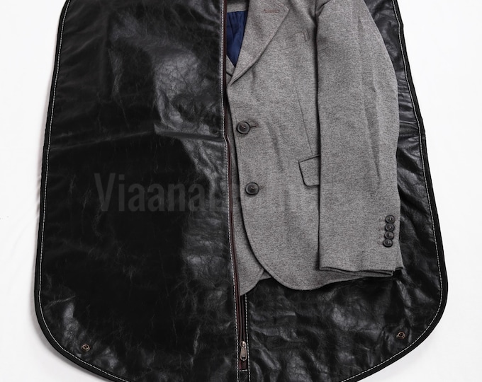 Leather Suit Cover / Garment Bag / wedding suit cover / leather garment bag/ gift for dad / gift for husband/ gift for brother