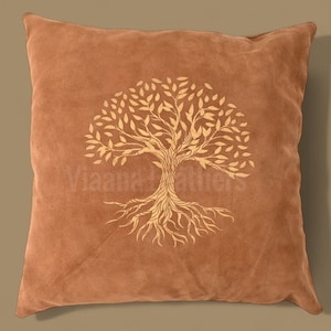 Leather cushion cover ,handmade cushion, decorative pillow,gift for teacher ,Cowhide Suede leather, Throw Pillow , spring decor, patio decor