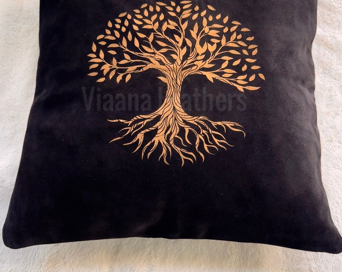 Leather cushion cover / patio decor / Cowhide Suede leather / Throw Pillow / Cushion cover/ gift for teacher / spring decor/ house warming